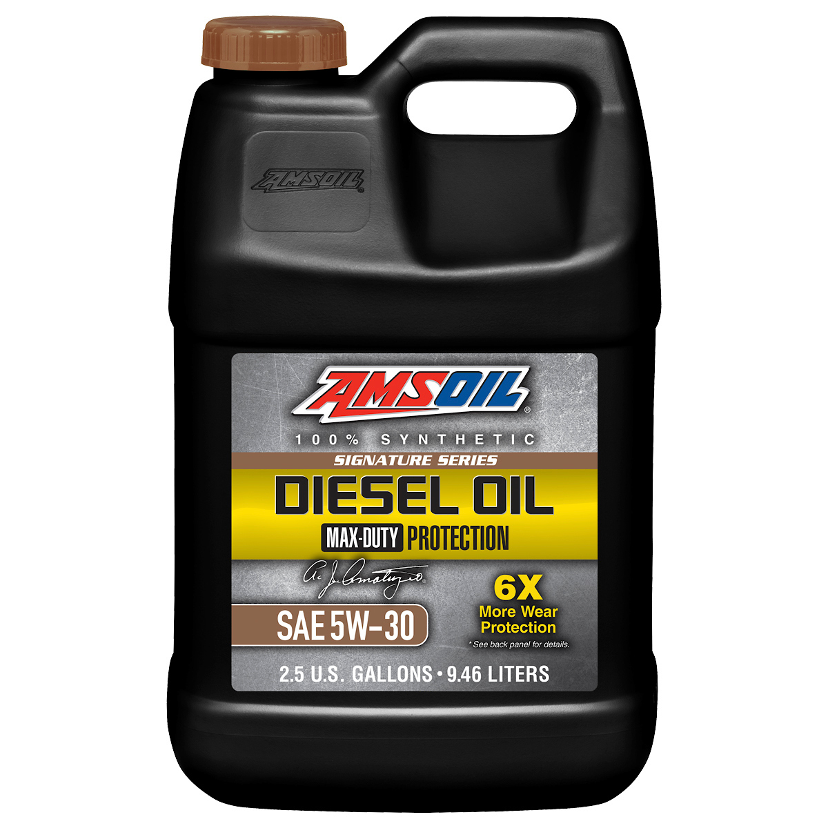 AMSOIL Signature Series Max-Duty 5W-30 synthetic diesel oil 2.5-gallon jug