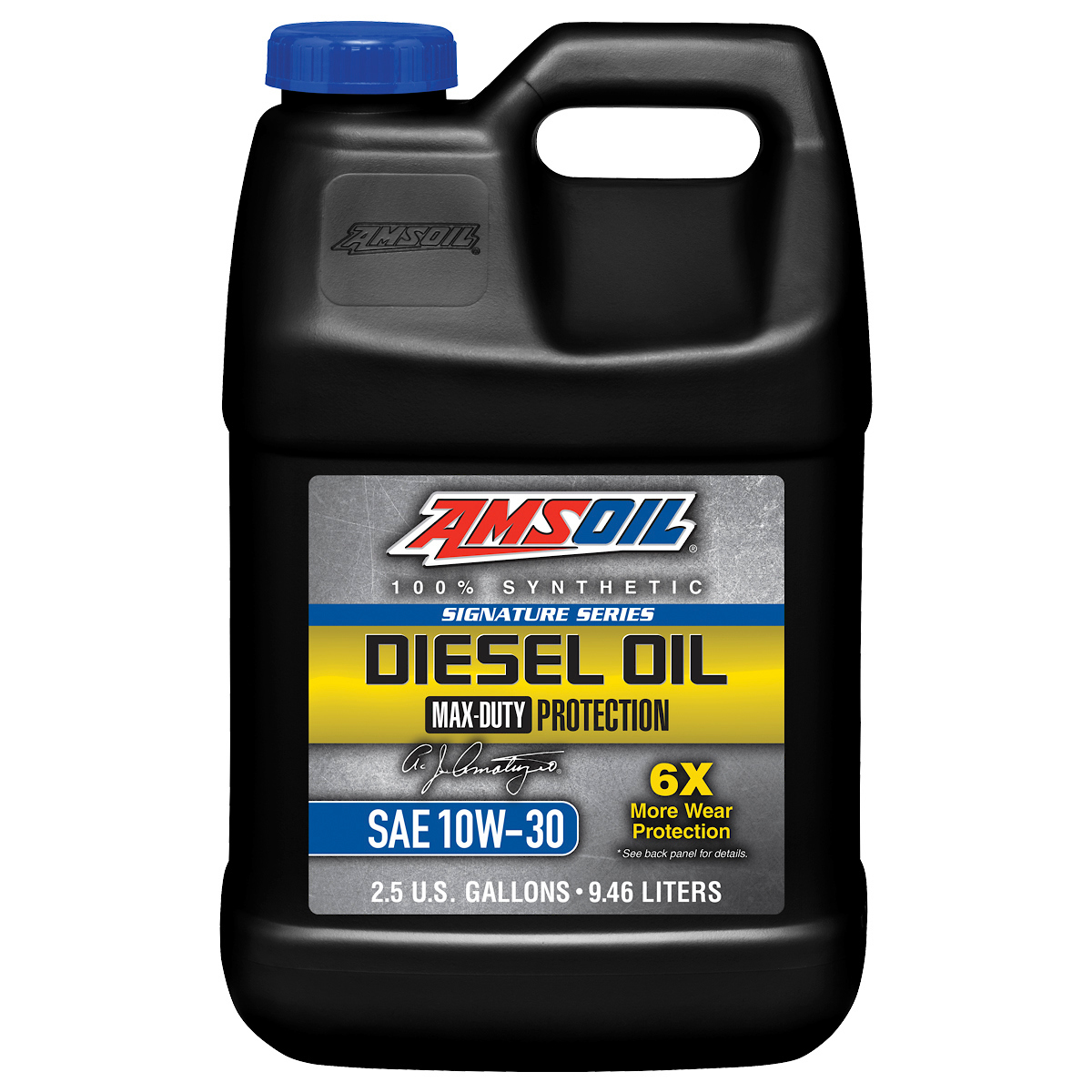 AMSOIL Signature Series Max-Duty 10W-30 synthetic diesel oil 2.5-gallon jug