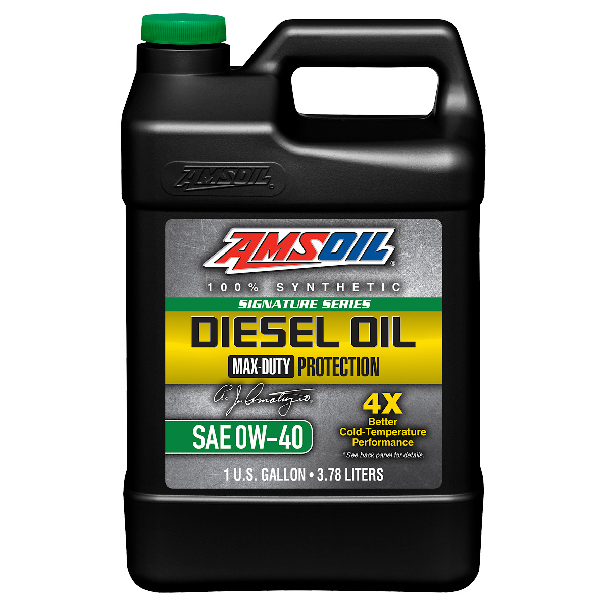 AMSOIL Signature Series Max-Duty 0W-40 synthetic diesel oil 2.5-gallon jug