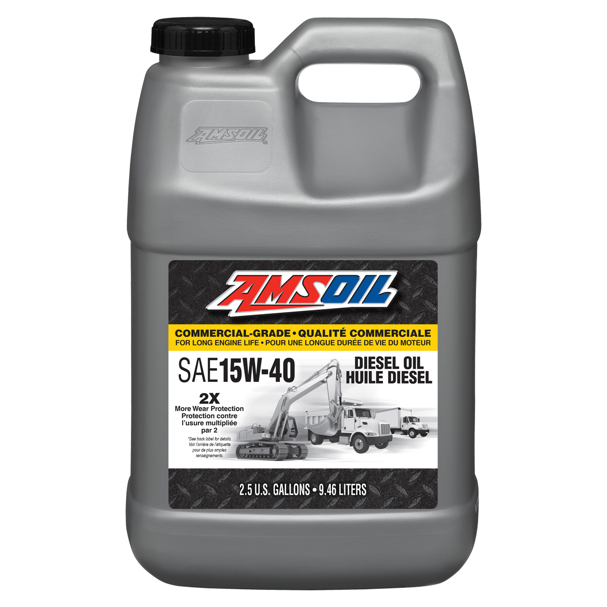 AMSOIL Commercial Grade 15W-40 synthetic-blend diesel oil 2.5-gallon jug